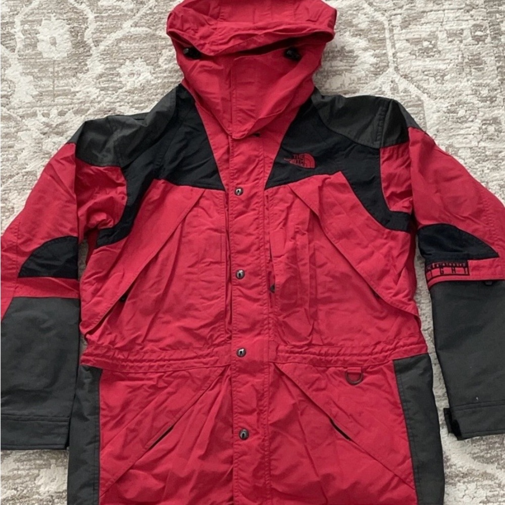 The North Face Men’s Red and Black Hooded Jacket Extreme Light Ski Jacket Large